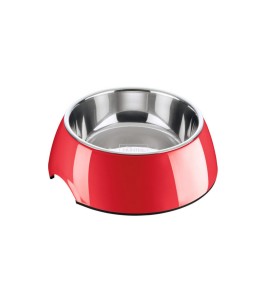 LEOPET ROUND RED MELAMINE BOWL 800ML