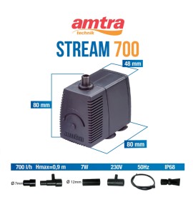 AMTRA POMPA 700 PER ACQUARIO SOMMERGIBILE STREAM