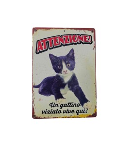 LEOPET TAG SPOILED KITTEN LIVES HERE 15X21CM