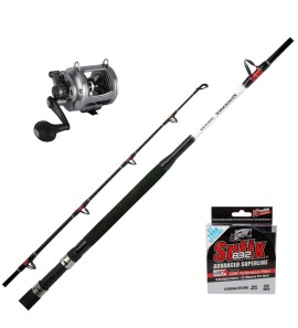COMBO DRIFTING CANNA SHIMANO 50LBS + MULINELLO OKUMA + TRECCIATO SUFIX