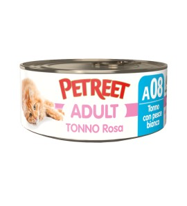 PETREET TONNO ROSA ADULT A08 TONNO E PESCE BIANCO 70GR