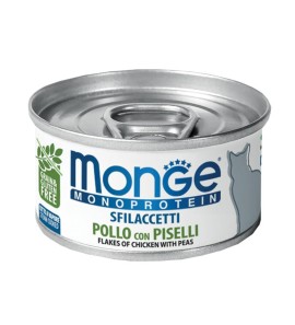 MONGE MONOPROTEIN CHICKEN SHREDDED WITH PEAS 80GR