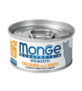 MONGE MONOPROTEIN TURKEY SHREDDED WITH CARROTS 80GR